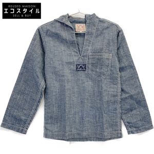 Evisu Shampoo Denim Pullover Sailor Shirt, Size 34 (Pre-owned)