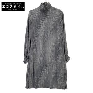 Giorgio Armani 1WHVA09I T02QN Gray All-Over Print Silk Dress, Size 40 [Pre-owned]