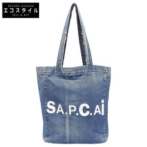 Pre-owned A.P.C. reversible denim tote bag, blue, for women