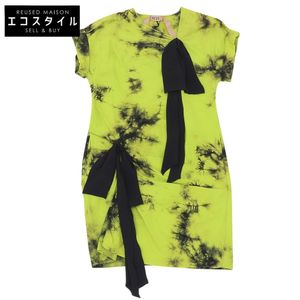 Pre-owned Numero Ventuno RIBON tie-dye cotton dress, like new, green, size 42, 19SS.