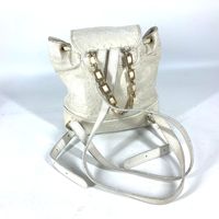 VERSACE vintage Sunburst Backpack Bag Chain Backpack Embossed Leather Ivory/Gold Versace | Bags | Versace Vintage Sunburst Backpack Bag Chain  main image 4