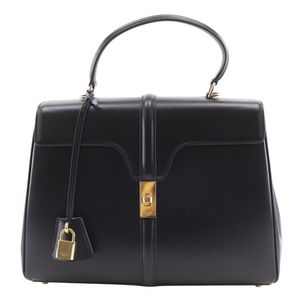 二手CELINE 16 Sèze Classic 手提包，2 用肩包，187373BEY，黑色小牛皮，肩包/手提包，2 用，A5 尺寸，旋转锁扣，女士。