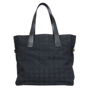 二手香奈兒提花尼龍和皮革手提包