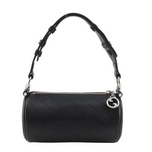 二手 Gucci Blondie 迷你单肩包 760170，黑色皮革，拉链封口，女士款。