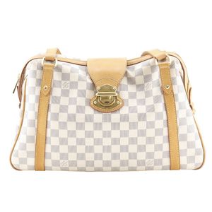 二手LOUIS VUITTONStresa GM 手提包 N42221，Damier Azur 帆布，2010 年，白色，TR1130，肩包，A5 尺寸，拉链，Stresa GM，女士。