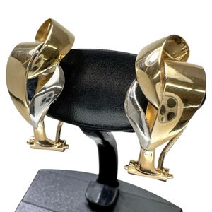 二手 18K 金和 900 铂金组合耳环，2.9 克，女士款。