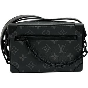 LOUIS VUITTON/ 路易威登 Monogram Eclipse Mini Soft Trunk M44735 单肩包，带 RFID 标签，PVC 涂层帆布，黑色，女士款 [二手]