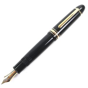 미품▼ MONTBLANC 몽블랑 마이스터스튁 149 펜촉 18K M 니브 화이트 스타 만년필 블랙 골드 독일제 남성