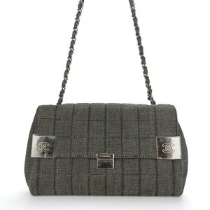 二手香奈兒 Chocobar 牛仔單肩包