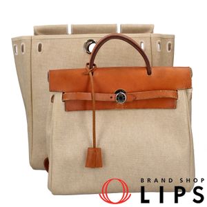 Hermès Airbag Ad PM Toile/Calf Leather Women's Shoulder Bag
NATURAL[Used]