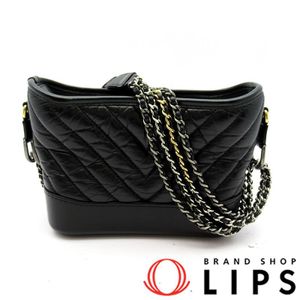 二手香奈兒 Gabrielle de Chanel 小號 Hobo 包 A91810，復古小牛皮材質。黑色女士單肩包。