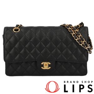 二手香奈兒 Matelasse 25 雙蓋魚子醬紋皮革單肩包 (A01112) 黑色