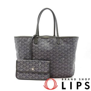 Pre-owned Goyard Saint Louis PM PVC/Leather Women's Tote Bag, Gray