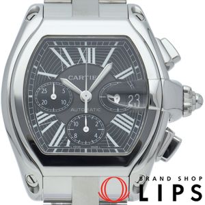 Pre-owned Cartier Roadster Chronograph XL Roadster W62020X6 Stainless Steel Men's Watch, Black, Polished, Excellent Condition