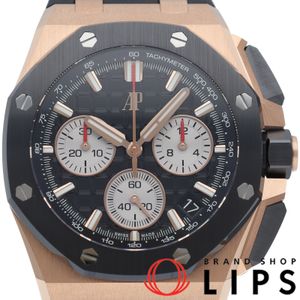 Audemars Piguet Royal Oak Offshore Chronograph 43mm, 26420RO.OO.A002CA.01, box, warranty card, 18K gold/rubber band, black, men's watch, excellent condition [Pre-owned]