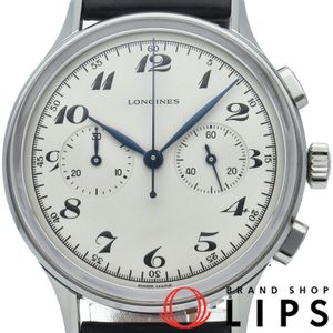 Longines Heritage Classic 1946 Chronograph Watch, 40mm, L2.827.4/L2.827.4.73.0, Stainless Steel/Leather, Men's Watch, White, Polished, Excellent Condition [Pre-owned]