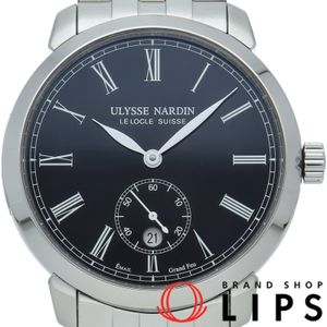 Ulysse Nardin Classico Manufacture 40mm Classico Manufacture 3203-136/E2, box, warranty card, band, stainless steel men's watch, black, polished, excellent condition [Pre-owned]
