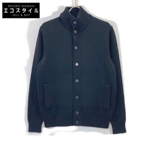 Zanone 810100 ZR229 Black 5 Gauge Wool Stand Collar Knit Cardigan, CHIOTO Slim Fit, Size 48 (Pre-owned)