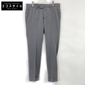 PT Torino Grey Wool Stretch Super Slim Fit No-Pleats Slacks, Size 46 (Pre-owned)