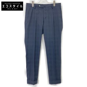 PT Torino Navy Check Techno Washable Wool Super Slim Fit Slacks, Size 46 (Pre-owned)