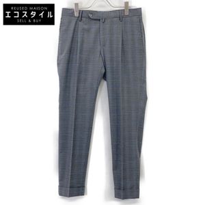 PT Torino Gray Check Techno Washable Wool Super Slim Fit Slacks, Size 46 (Pre-owned)