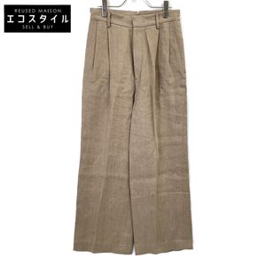 Muse 23-030-500-4130 Beige Hemp Centerpress Wide Slacks, Size 38 (Used)
