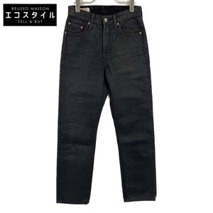 Levi's [PREMIUM] 501 Black Cotton Button Fly Straight Denim Pants W25 x L30 [Pre-owned]