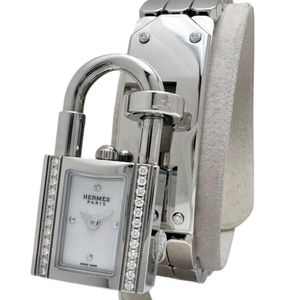 爱马仕 (HERMES/Hermès) KE4.130 全新未使用 Kelly 手表，带原装盒和保修卡，不锈钢表壳/珍珠石英机芯，银色珍珠表盘/银色表带，女士款 [二手]