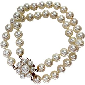 TASAKI 双股 Akoya 珍珠手链，4-6.5 毫米，18.5 克，14.5 厘米，14K 金，女士款 [二手]