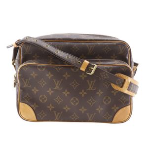 二手LOUIS VUITTONNile 单肩包 M45244，Monogram 帆布，2001 年款，棕色，NO0021，斜挎/单肩包，A5 尺寸，拉链，男女通用