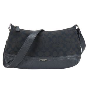 二手 Coach 帆布和皮革經典款單肩包