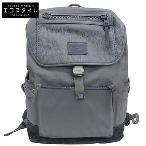 二手 Coach Manhattan 皮革和絨面革雙肩包/日用包,男士,灰色,86735。狀況極佳。