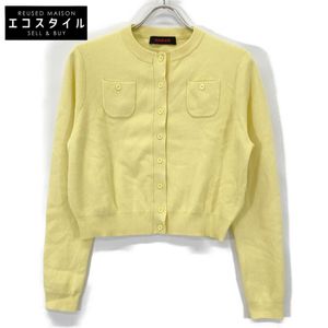 Pre-owned Caban Yellow Cotton Cashmere Crew Neck Cardigan, Size XS