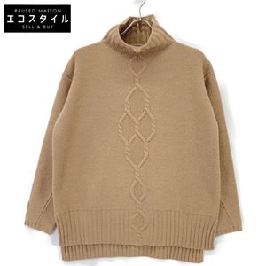 S max Mara 93660730500 Wool and Cashmere Cable Knit High Neck Slit Knit, Size S (Pre-owned)