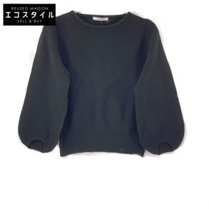 ANAI 10222816150 Black Puff Sleeve Pullover Knit Sweater, Size 38 (Pre-owned)