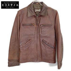Shot Lot. 634 USA Made Brown Single Leather Tracker Jacket Size 36 [Used]