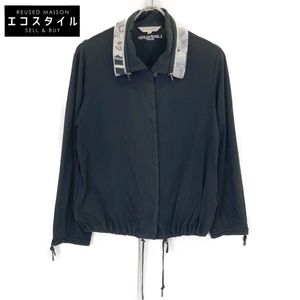 Leonard 0538291 Black Cotton 100% Drawstring Long Sleeve Shirt, Size 44 (Pre-owned)