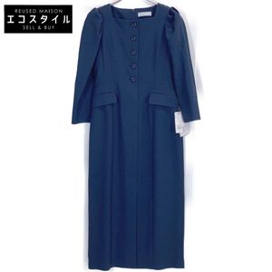 Pre-owned CWF0251065 25SS Navy Square Neck Tight Dress, Size 38