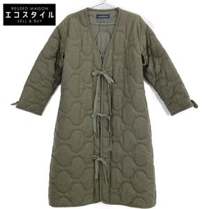 Madison Blue MB194-2028 Khaki Wool and Nylon Front Ribbon Flannel Quilted Coat Size 01 (S) [Pre-owned]