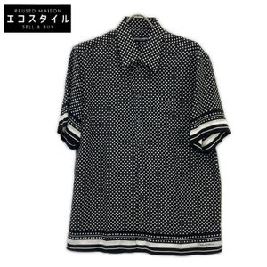 Pre-owned Dolce & Gabbana black dotted silk shirt, size 38, G5LG9T
