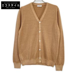 Gran Sasso Beige Vintage 55169 22792 Wool Dyed Knit Cardigan Size 50 (Pre-owned)