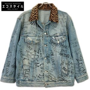 Gucci 452413 Harako Color Painted Denim Jacket, Size 54 (Pre-owned)