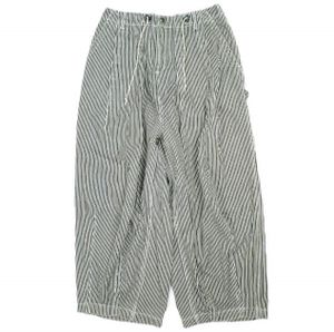 Used Needles H.D. Pant / Painter - Hickory, Made in Japan, Knee-Del Pants, Indigo/White Stripe, Wide Leg Bottoms.