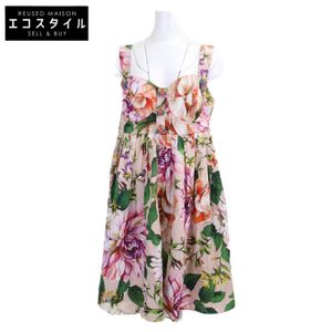 Dolce & Gabbana [Excellent Condition/Domestically Authorized] F610WT/HS5F8 Floral Flower Button Camisole, Size 50 [Pre-owned]