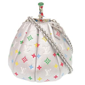 Unused Louis Vuitton x Yayoi Kusama Pumpkin Bag M21761 IC Leather Silver Color Shoulder Bag LV 1496 [Pre-owned] LOUIS VUITTON