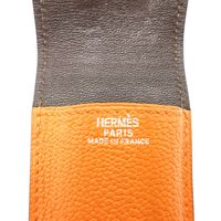 미품 헤르메스 휴고 펜 케이스 쉐이블 오렌지 □K 각인 1078【중고】HERMES