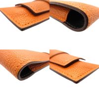 미품 헤르메스 휴고 펜 케이스 쉐이블 오렌지 □K 각인 1078【중고】HERMES