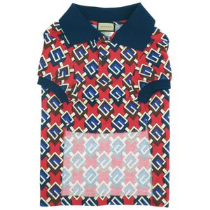 Like new Gucci Geometric G pet T-shirt, pet clothing, dog wear, PET T-SHIRT 695744, cotton RED, 1067 [Pre-owned] GUCCI