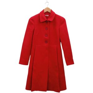 Excellent condition Miu Miu Chesterfield coat with pockets, flared A-line, rayon, virgin wool , RED , outerwear, 0625 [Pre-owned] MIUMIU