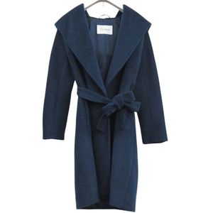 Excellent condition max Mara hooded gown coat 101607836, alpaca wool, blue outerwear, blue 0077 [Pre-owned] MAX MARA